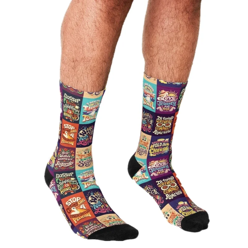 

2021 Funny Socks Men harajuku Scrubs Eagle Printed Happy hip hop Men Socks Novelty Skateboard Crew Casual Crazy Socks