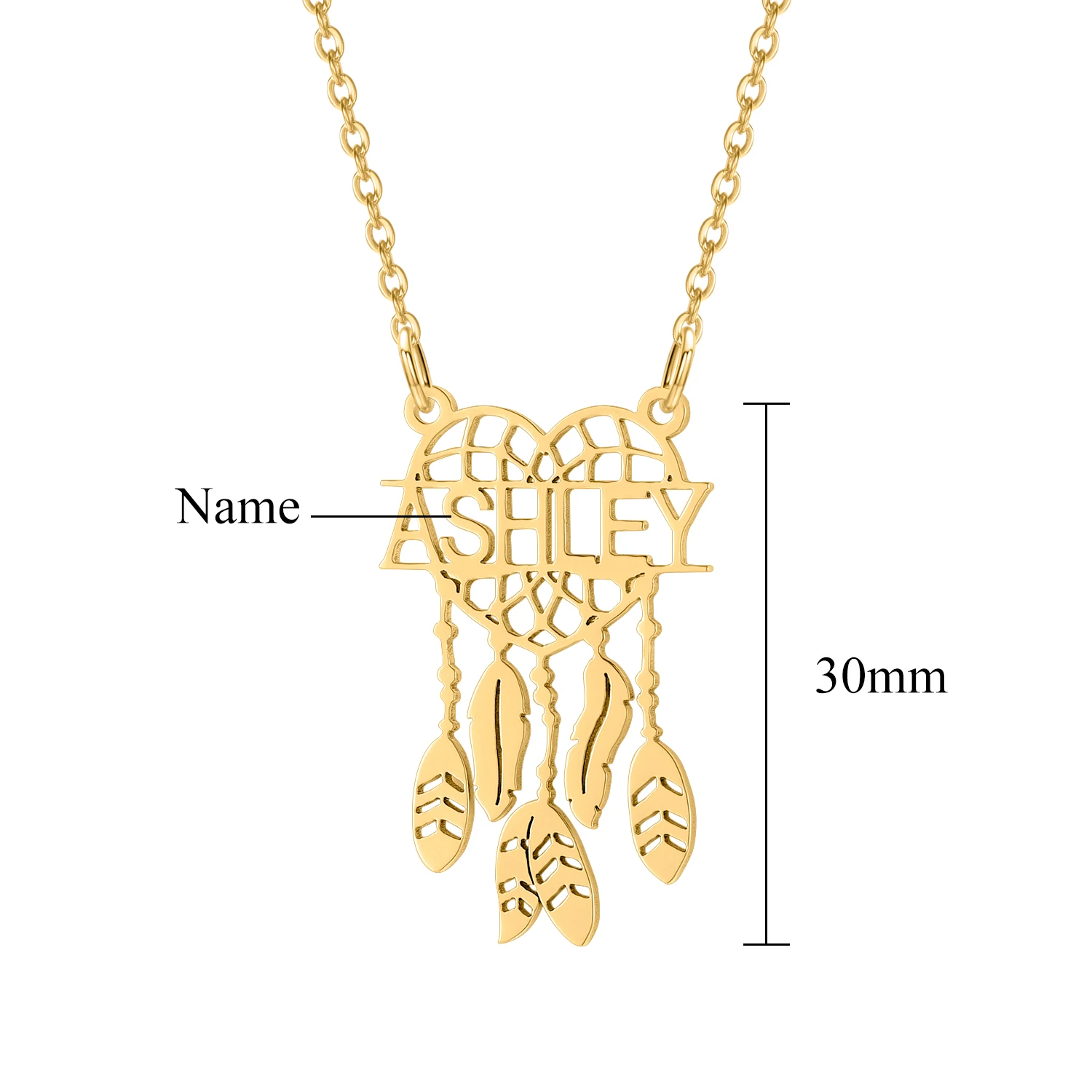 Ожерелье с именем Ловец снов на заказ из нержавеющей стали индийская мандала