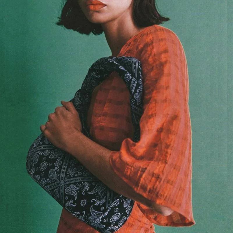 

Модная холщовая Женская сумочка с принтом, дизайнерская сумка на плечо с узелком для подмышек, женская брендовая сумка-шоппер