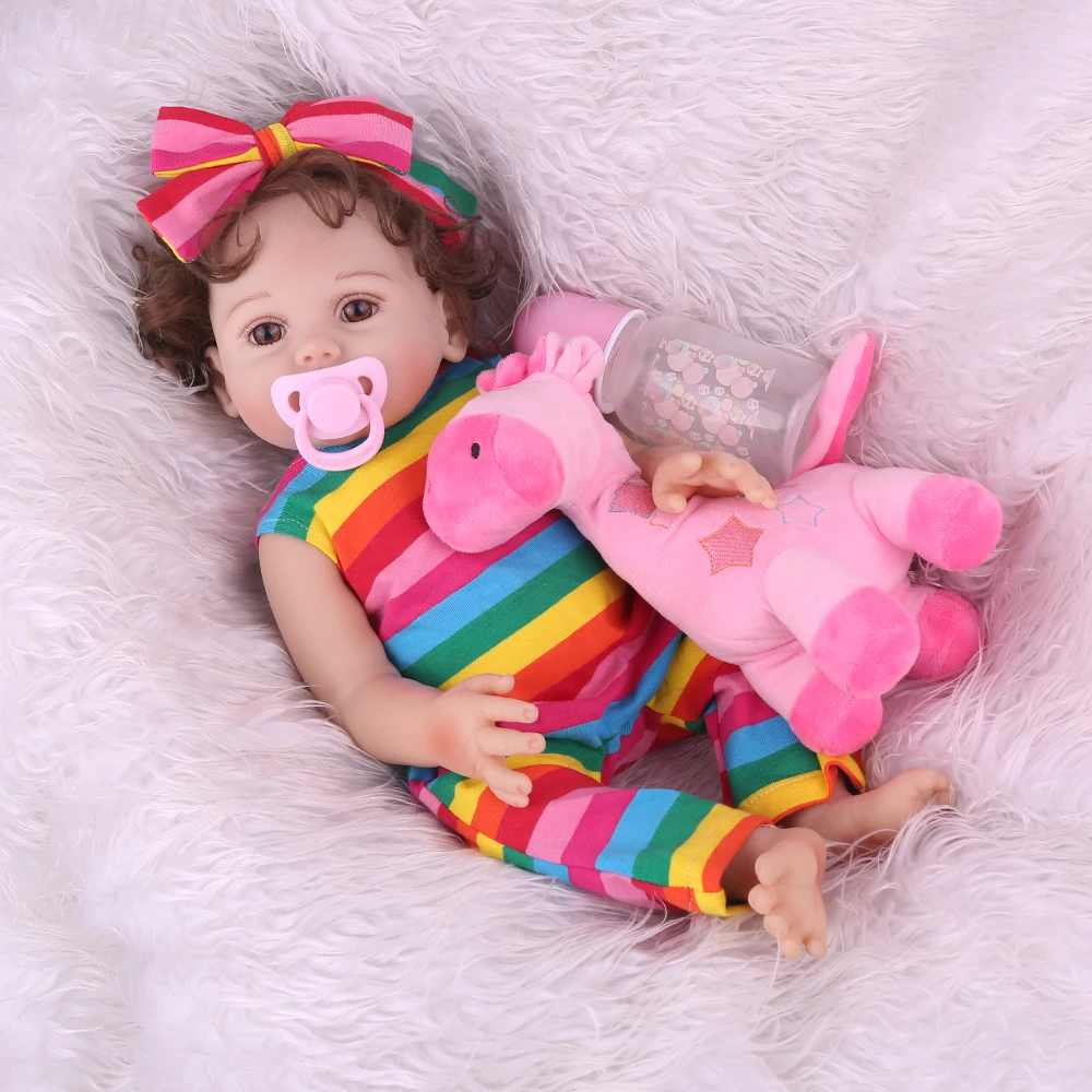 

Reborn Dolls 18 Inch Realistic Girl bebe reborn boneca Full Vinyl Body Toddler Menina Surprise Bath Play Toy Kid Surprise Gift