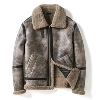 luhayesa new hooded thick genuine leather fur shearling men black brown warm winter real fur coats
