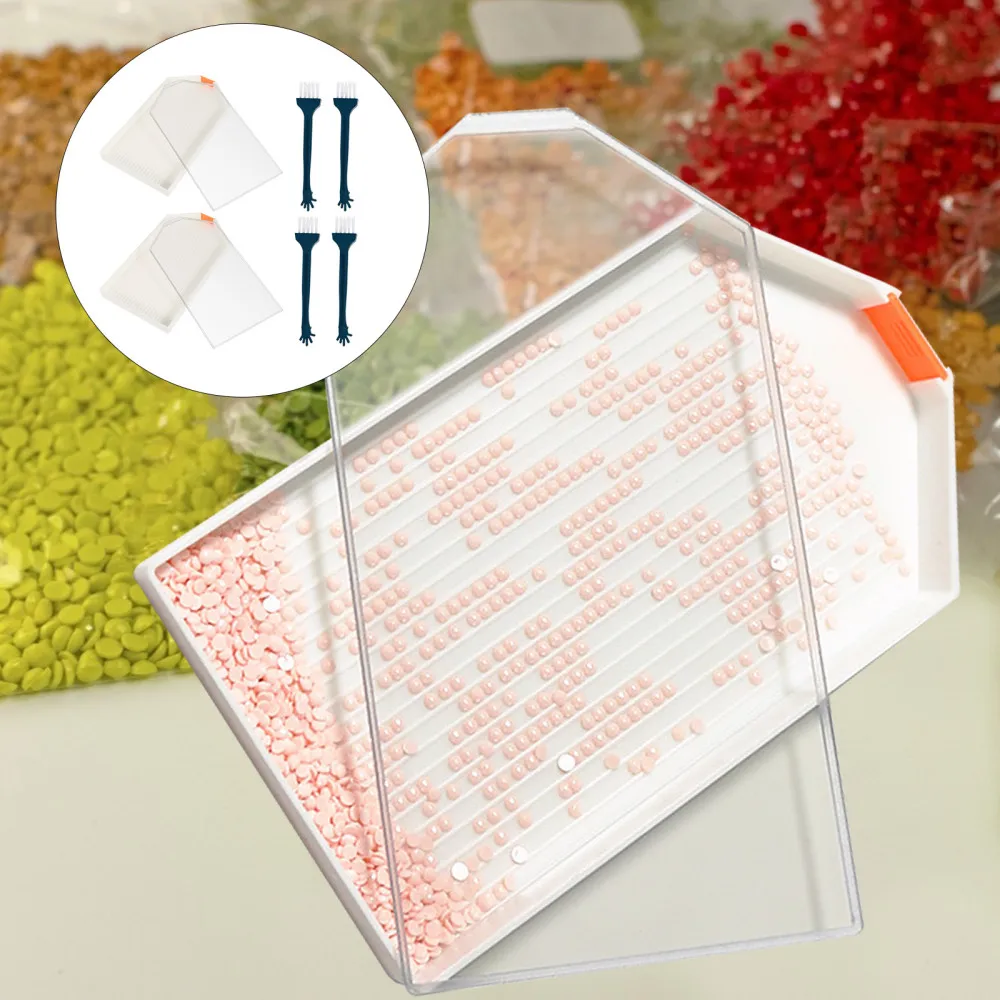 

2 Sets DIY Diamond Art Painting Storage Trays with Brushes (Assorted Color)