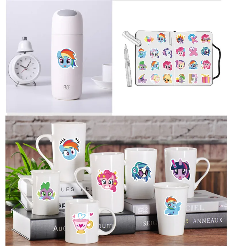 40Pcs Disney my little pony Not repeating Cute Cartoon Stickers Skateboard Motorcycle Luggage Laptop Guitar Notebook Sticker Toy | Игрушки и