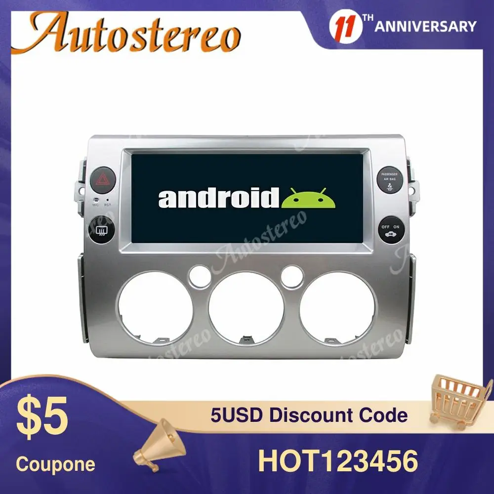 Автомагнитола для TOYOTA FJ Cruiser 2007 2017 DSP Android 9 0 с GPS навигацией мультимедийным