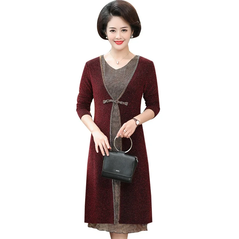 Женское свободное платье средней длины повседневное элегантное блестящее с