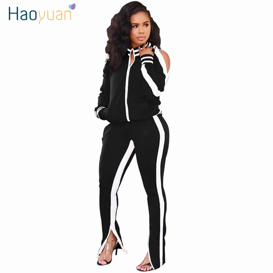 Женский спортивный костюм из двух предметов Топ с длинным рукавом и