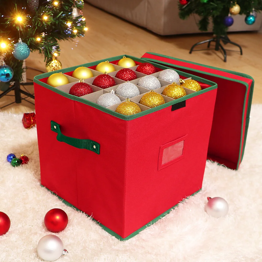 

Cabilock Christmas Ornament Storage Box with Lid Storage Container Keeps 64 Holiday Ornaments and Xmas Decorations Accessories