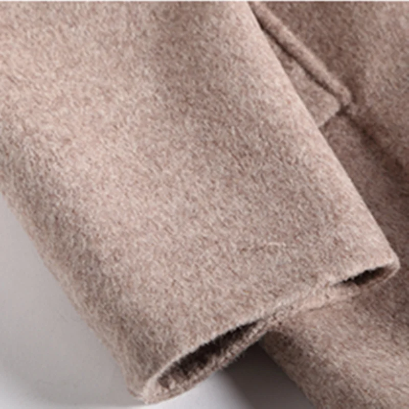 

quality new high 2021 winter double-sided cashmere coat female long section fox fur collar slim wool woolen coat