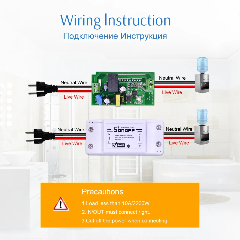 ITEAD Sonoff базовый WiFi умный переключатель беспроводной релейный модуль домашней