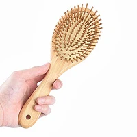 natural bamboo paddle hair brush air cushion combs for scalp massage anti static bamboo bristles detangling hairbrush