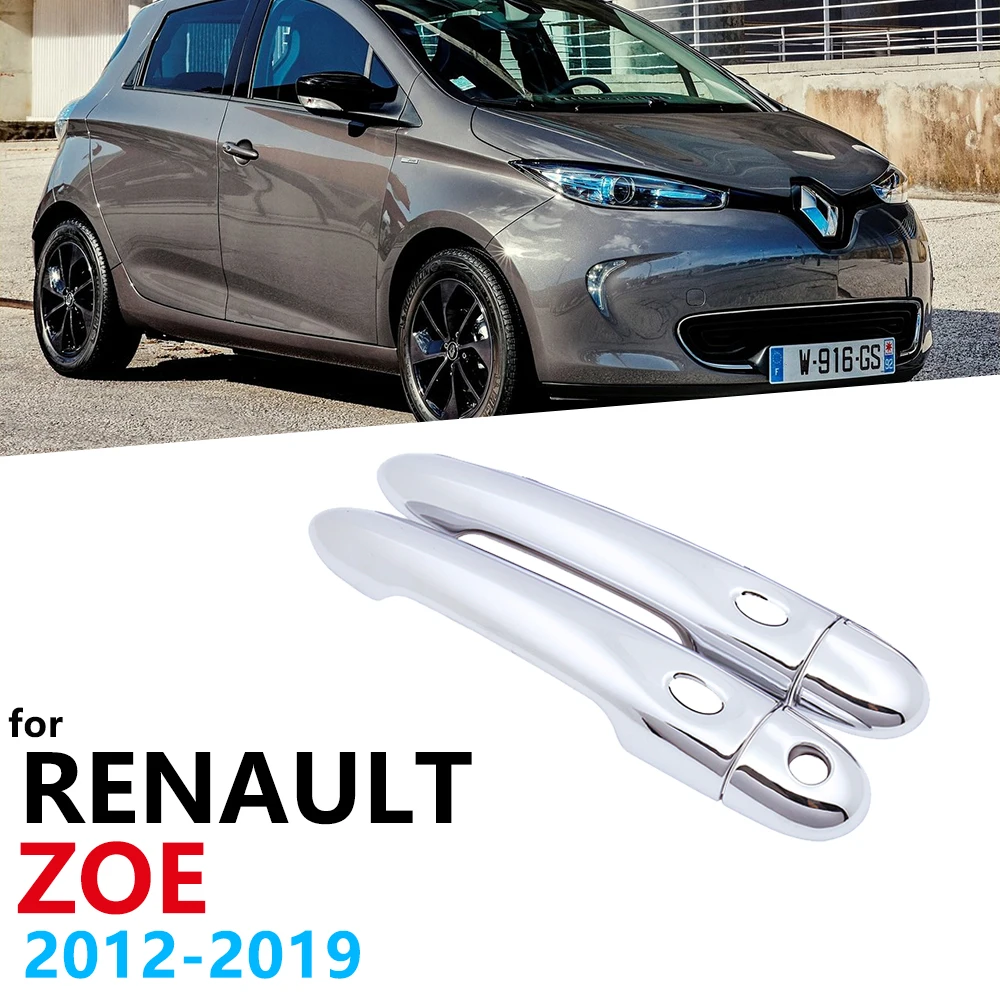 Luxurious Chrome Side Door Handle Cover Trim for Renault Zoe Z.E 2012~2019 Car Accessories Sticker Catch 2013 2014 2015 2016