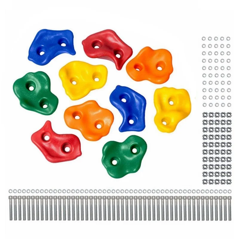 10 шт. разноцветные пластиковые детские камни для скалолазания деревянные стенки