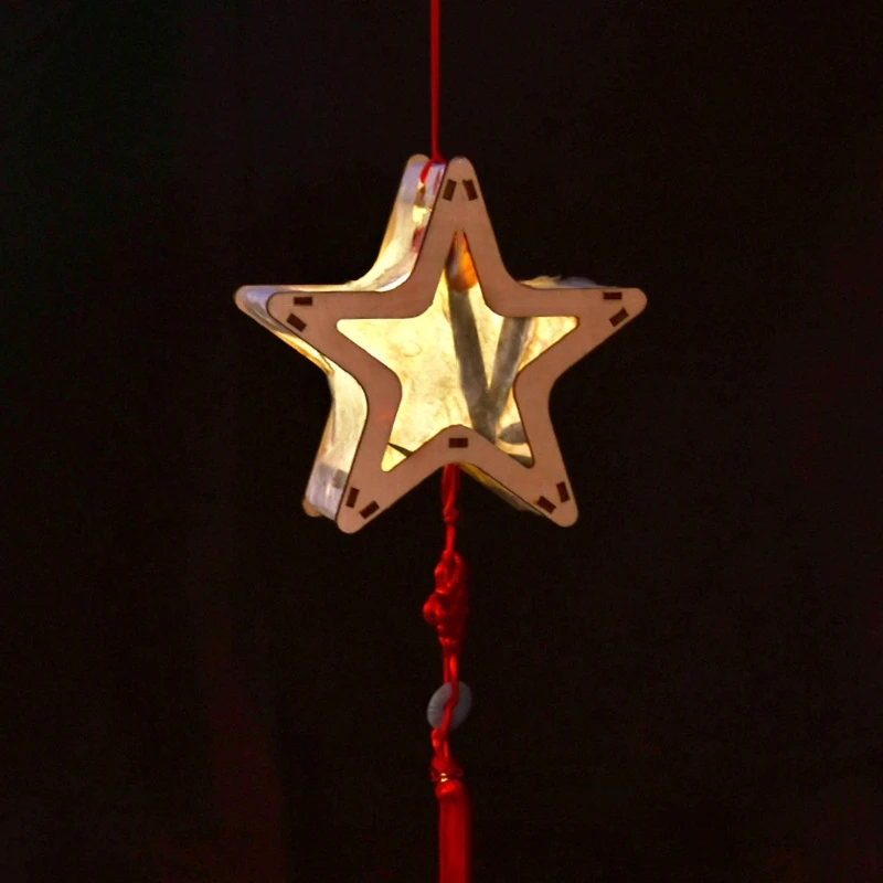 Деревянный Портативный фонарь с светильник для китайский новый год праздник