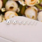 Изящные женские маленькие серьги-гвоздики, минималистичные серьги из стерлингового серебра 925 пробы для женщин, очаровательные свадебные серьги с шариком