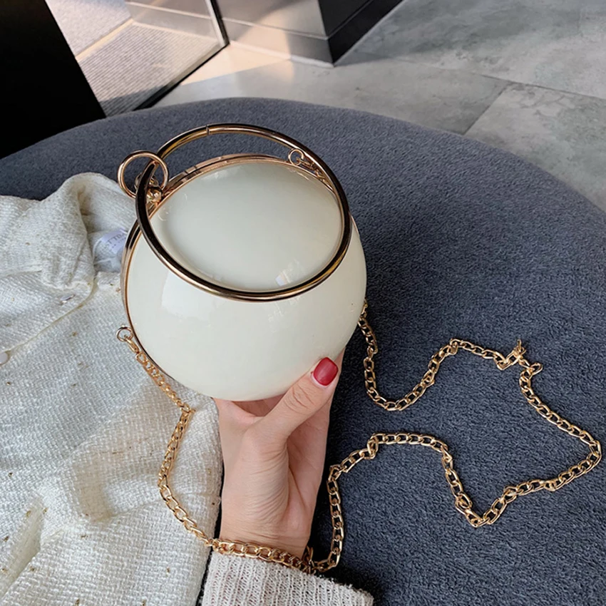 

2020 Summer new Women Handbags Female chain bag Circle Transparent Shoulder Mini Messenger Bag Round bag Purse Crossbody gift