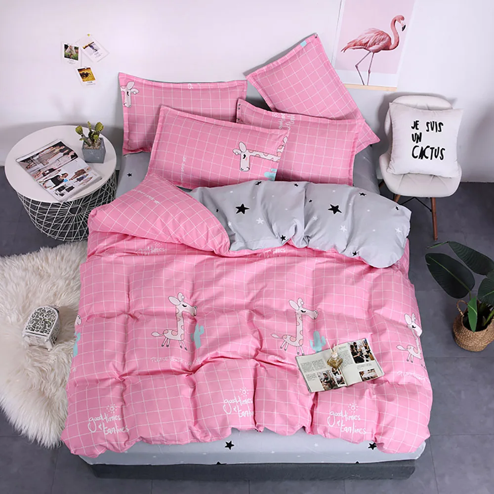 Thumbedding King Size Bedding Set Geometric Simple Fresh Blue 3D Duvet Cover Queen Full Twin Single Unique Design Bed | Дом и сад