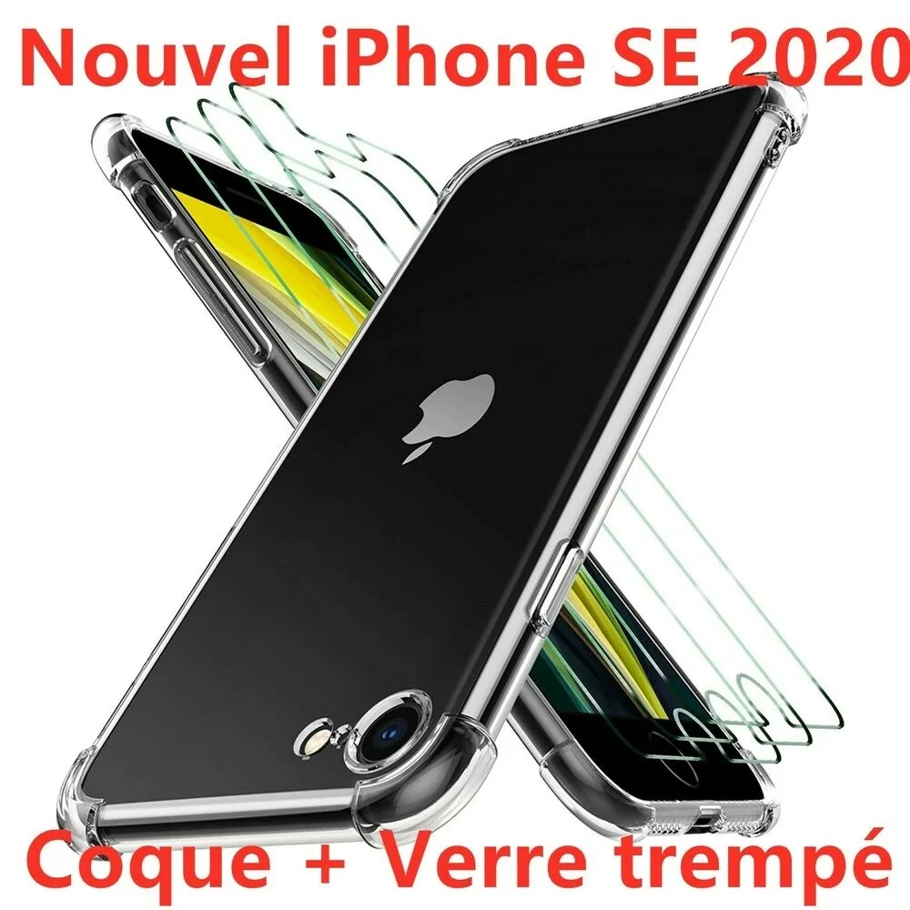 

Coque Antichoc Pour For iPhone 8 7 6S Plus SE 2020 11 Pro X XS Max XR + Verre Trempé