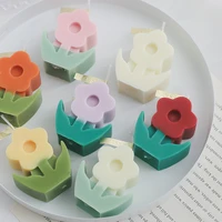 flowers scented wax birthday candle gift box ins wind soybean wax birthday decorat birthday party dessert table candle ornaments