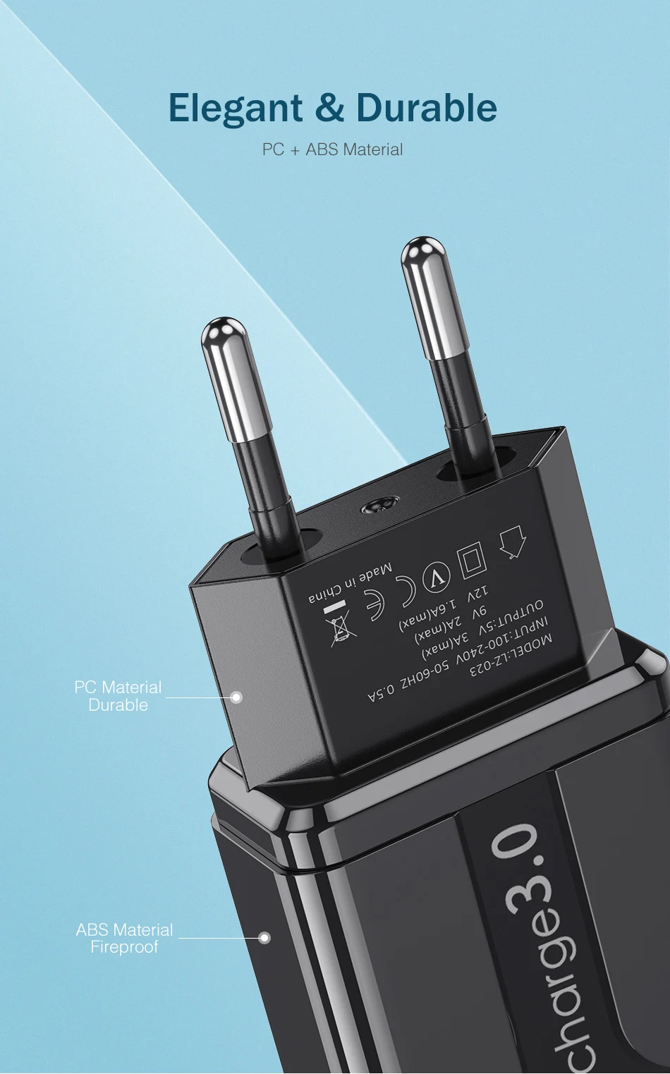 YKZ зарядное устройство для мобильного телефона Быстрая зарядка QC 3,0 4,0 18 Вт Быстрая зарядка ЕС США вилка адаптер настенное USB зарядное устройство для iPhone samsung Xiaomi