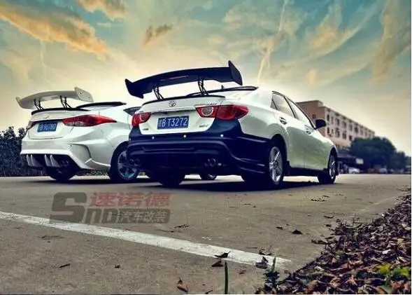 ABS черный праймер Универсальный седан три коробки задний спойлер крыло багажник