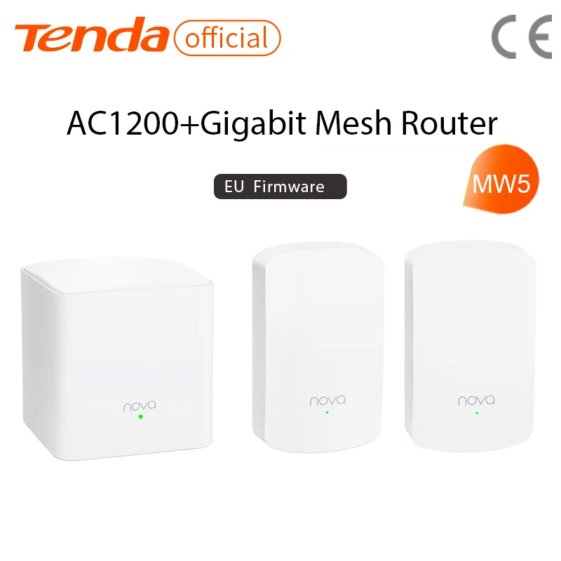 

Tenda Nova Mesh WiFi System (MW5)-Up to 3500 sq.ft. Whole Home Coverage, Gigabit Mesh Router for Wireless Internet