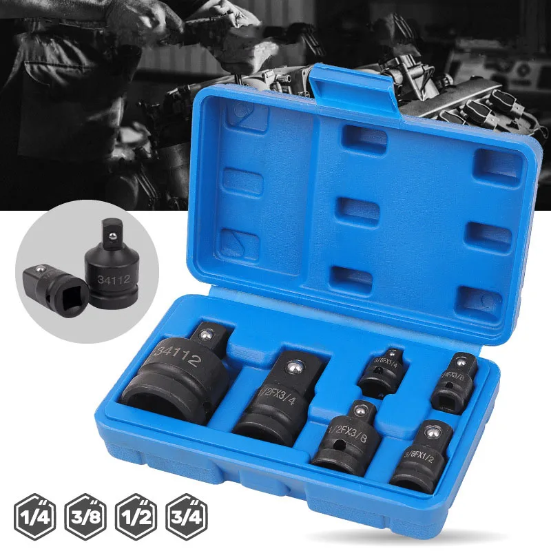 

6 шт. 1/4 1/2 3/8 3/4 торцевой ключ ударный торцевой адаптер Редуктор адаптер трещотка выключатель привод набор инструментов для авторемонта