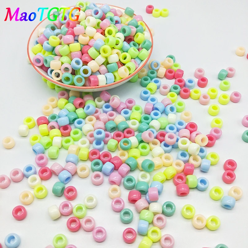 Круглые акриловые бусины 9x6 мм для изготовления ювелирных изделий браслетов