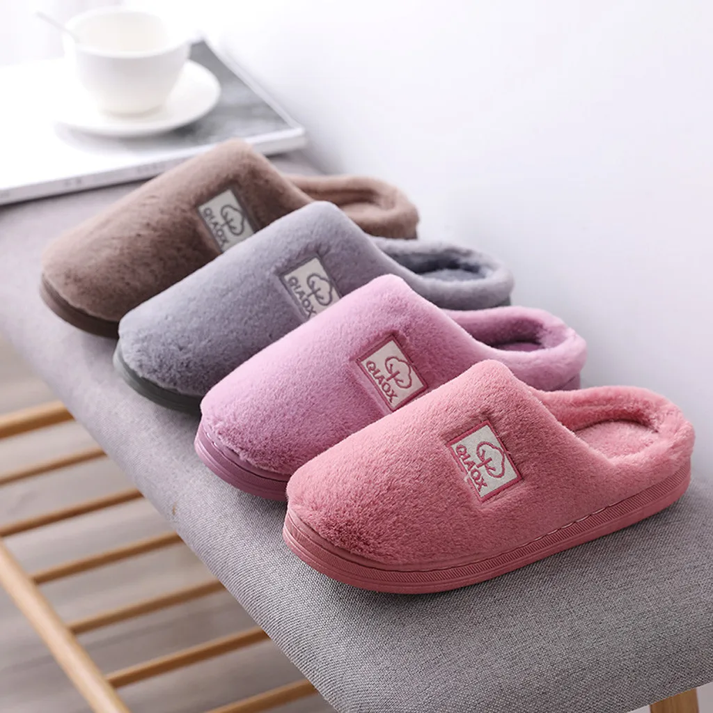 Women Warm Home Plush Soft Slippers Large Size Casual Plus Velvet Shoes woman Comfortable Winter Cotton Indoors | Обувь
