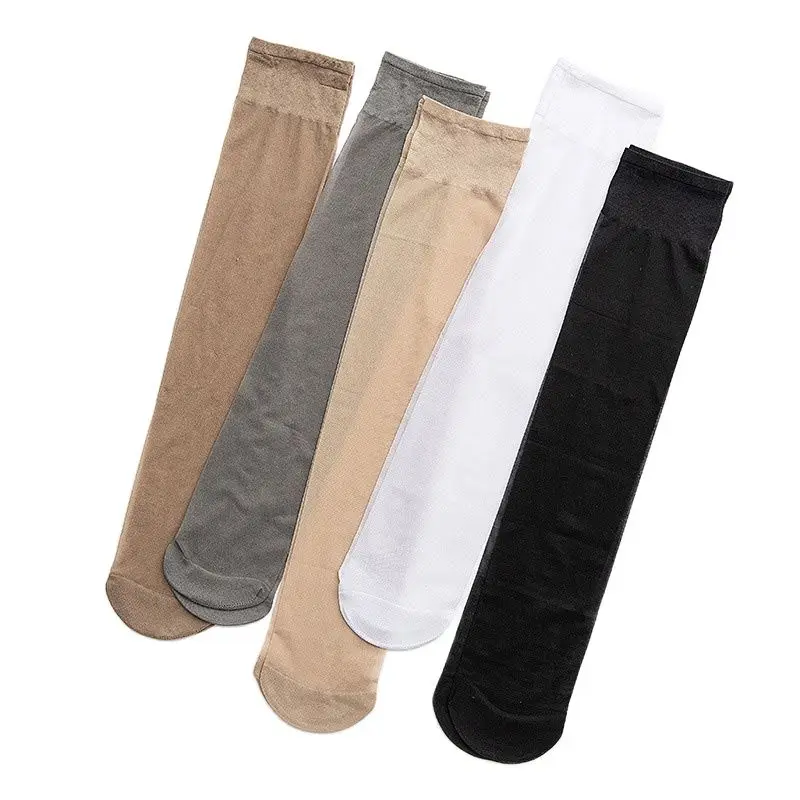 

Ms. transparent white calf stockings summer stockings thin models in tube socks Gaotong knee streets