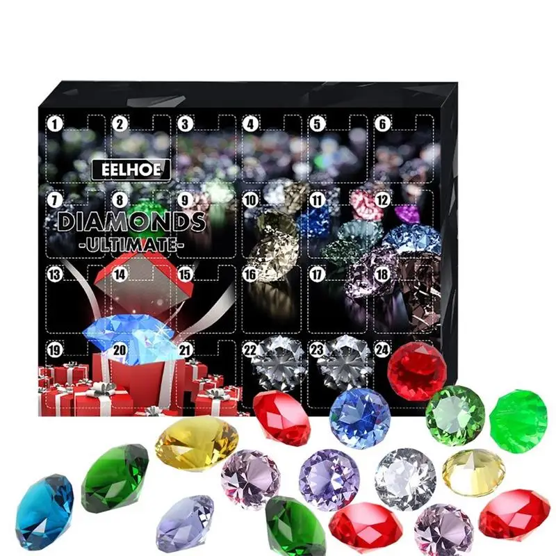 

24 шт./компл. Рождественский календарь с обратным отсчетом, игрушка, Рождественский календарь с алмазами, декомпрессионный Алмазный Рождест...