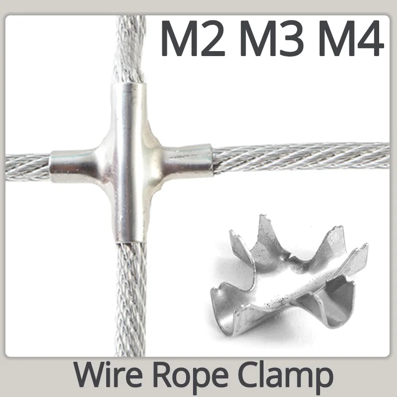 Wire Rope Angle Clamp Cross Buckle Special Invisible Anti-theft Fixing Clip For Protective Net Window 304 Stainless Steel