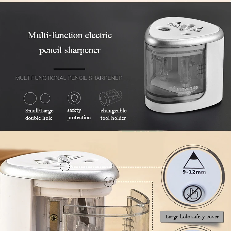 Tenwin электрическая точилка для карандашей Автоматическая точилка для карандашей Kawaii ручка нож батарея/USB зарядка питание канцелярские принадлежности