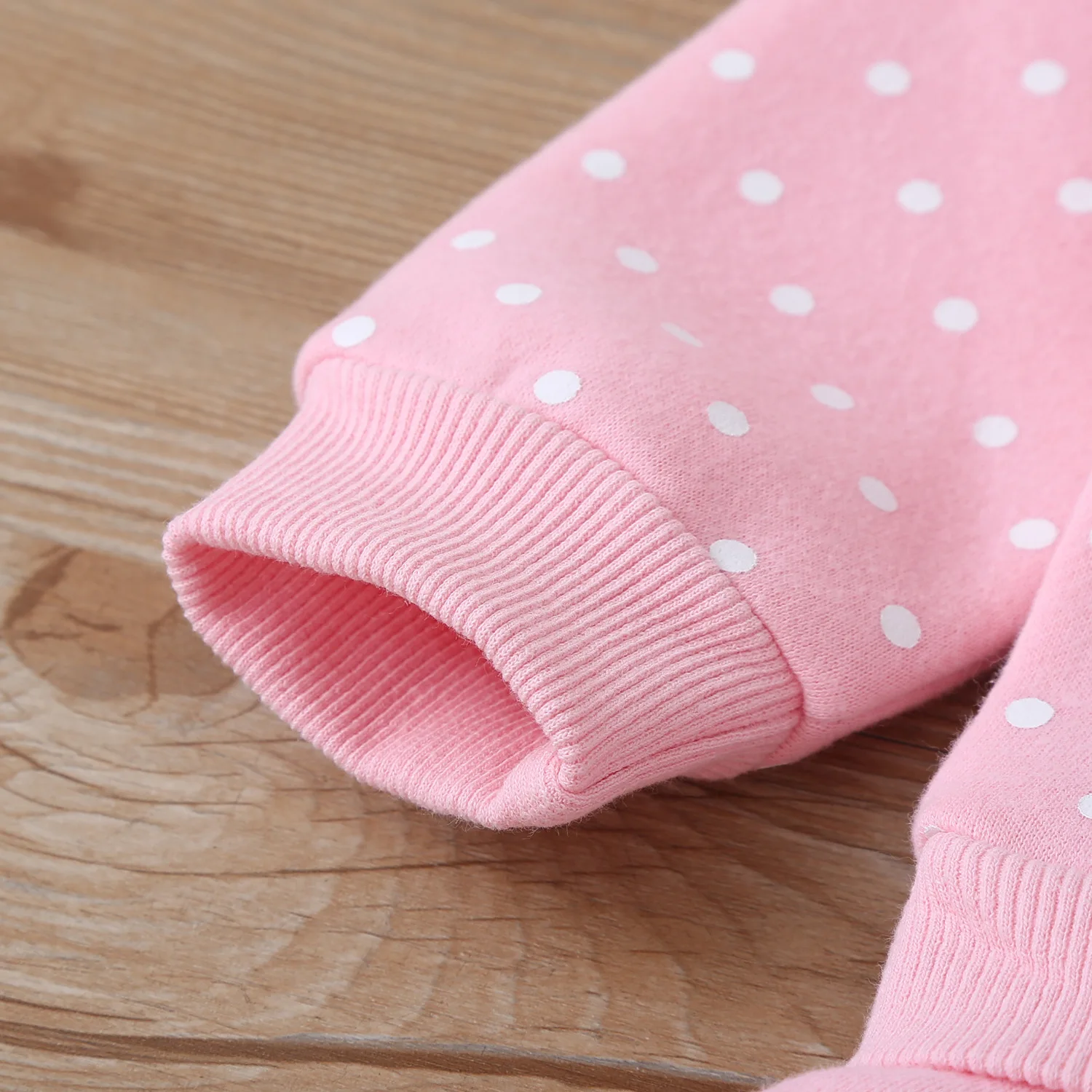 Детское Хлопковое платье-свитшот с длинным рукавом в горошек | Детская одежда и