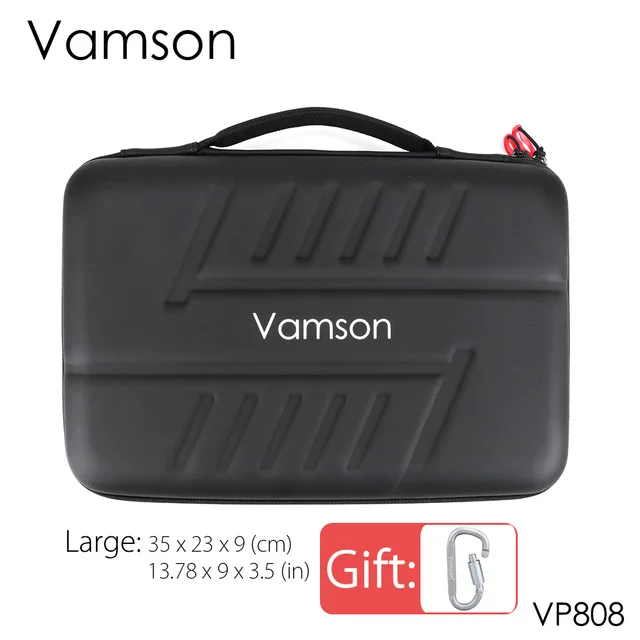 Vamson для Go pro аксессуары наборы сумка для Gopro Hero 8 черный 7 6 5 водонепроницаемый чехол PU для DJI Yi жесткий корпус коробка для хранения VP808 - Цвет: Синий цвет