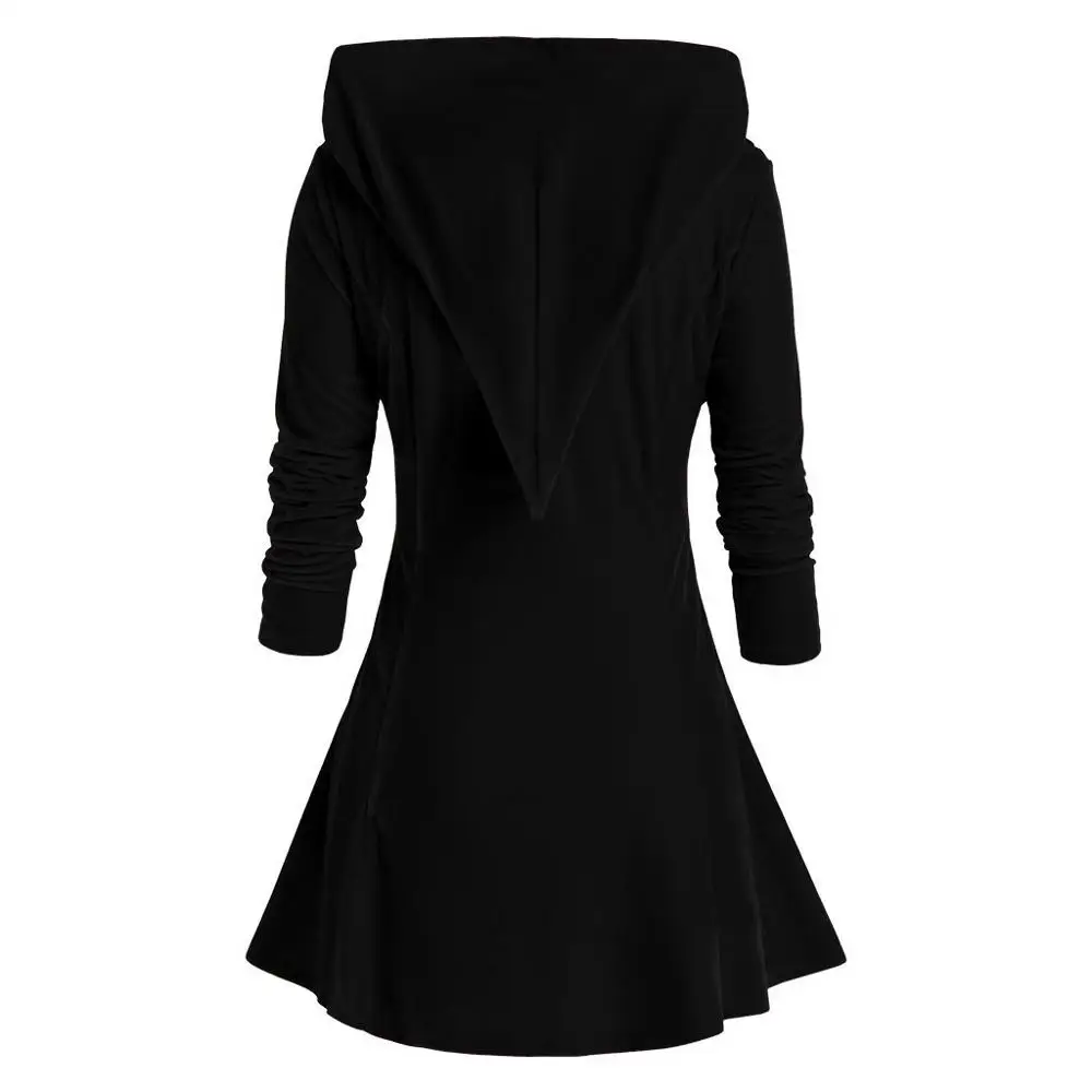 Женское модное платье с капюшоном на Хэллоуин Женская яркая блузка длинным