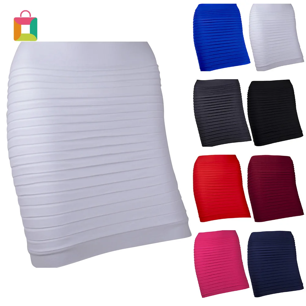 

Новая мода 2020 Летняя женская юбка с высокой талией ярких цветов Женская эластичная плиссированная Сексуальная короткая юбка с блестками