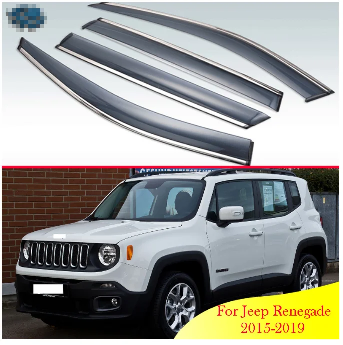 

Автомобильные аксессуары для Jeep Renegade 2015-2019, пластиковый Наружный козырек для вентиляционных отверстий, защита от солнца, дождя, 4 шт.