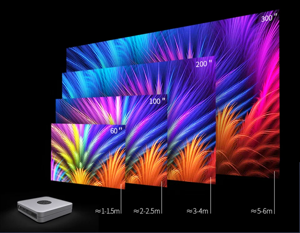 Проектор WZATCO D1 3D DLP Android Wi-Fi 300 дюйма поддержка домашнего кинотеатра Full HD 1920x1080P 32 ГБ
