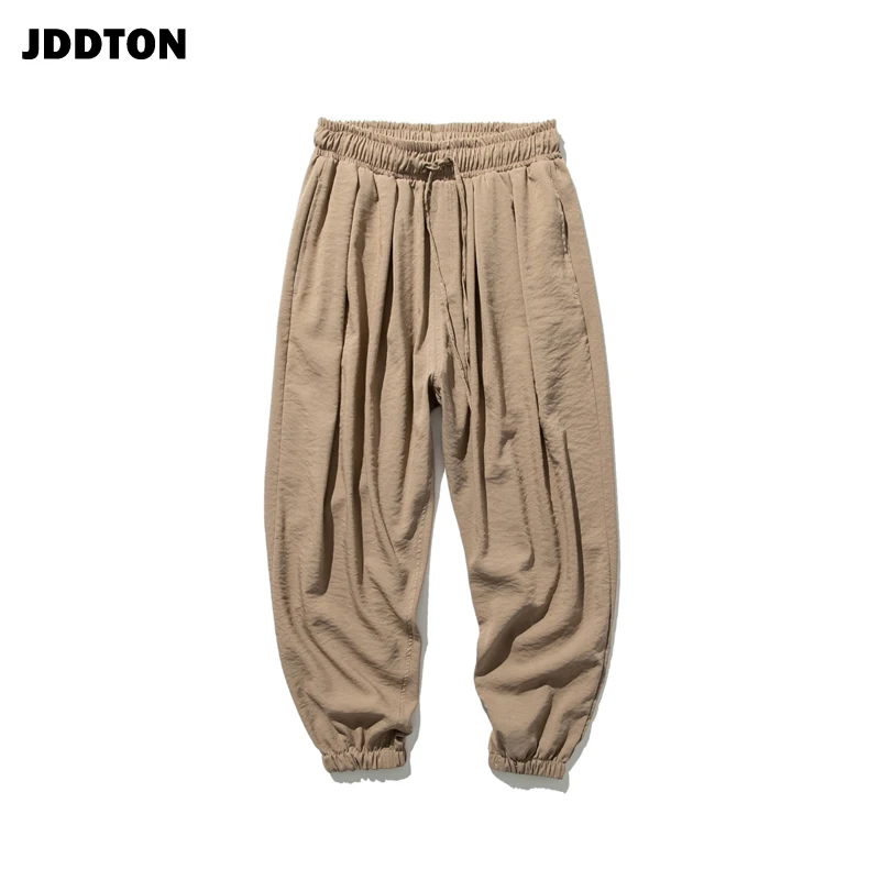 JDDTON Men Cross-pants Linen Pants Flax Hemp Loose Thin Male Fashion Casual Hip Hop Vintage Full Length Trouser Streetwear JE121 | Мужская