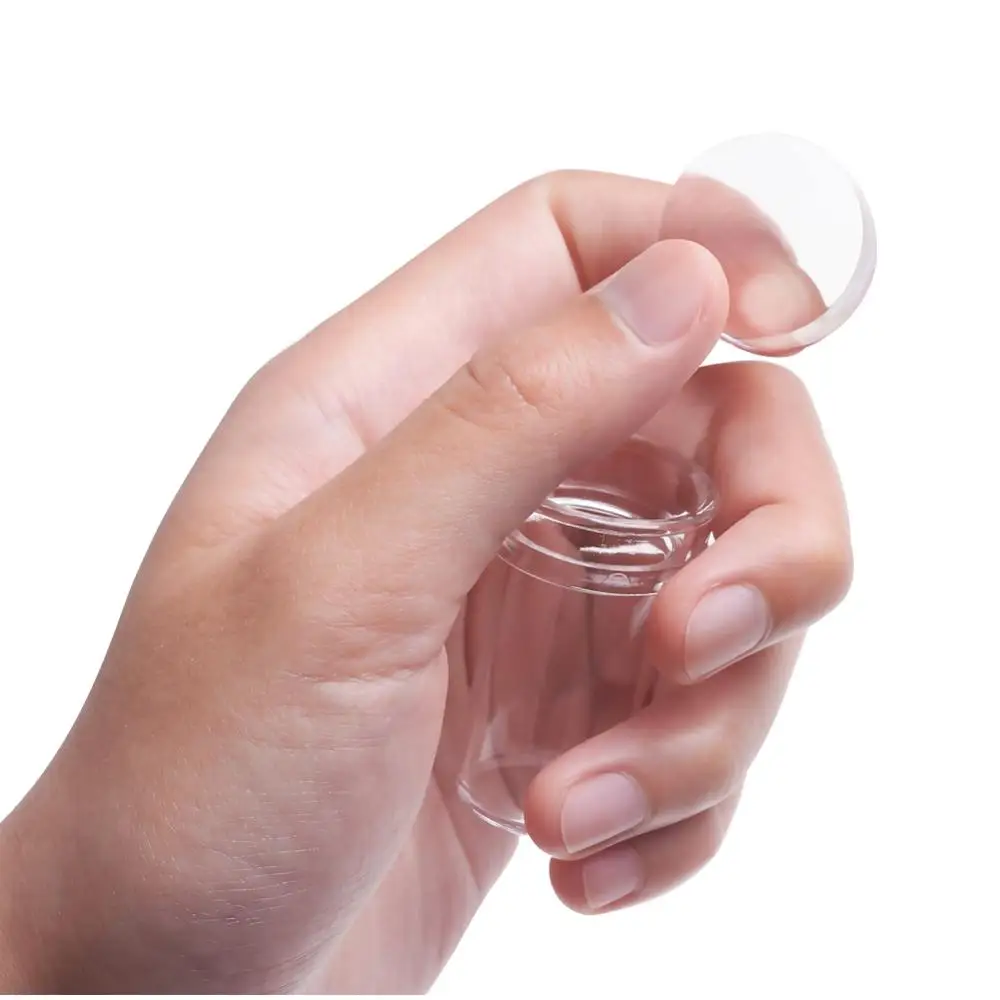 Полностью прозрачный силиконовый штамп для ногтей с большим скребком