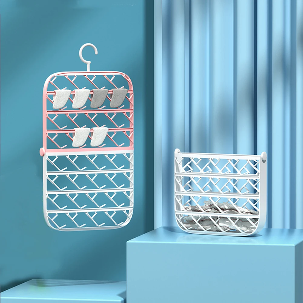 

Portable Socks Drying Rack Student Dormitory Balcony ABS Clothing Sock Clip Hangers Multifunction Clothes Storage Rack