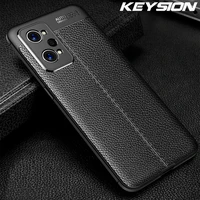 KEYSION Shockproof Case for Realme Neo Leather Texture Soft Silicone Phone Cover for for OPPO Realme C11 2021 C25S