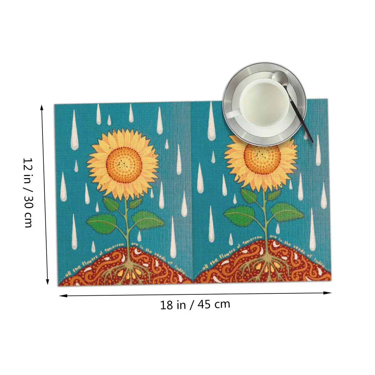 Цветы завтрашнего дня Sunflowert Washble анти-тепло и Non-Slip моющиеся салфетки для