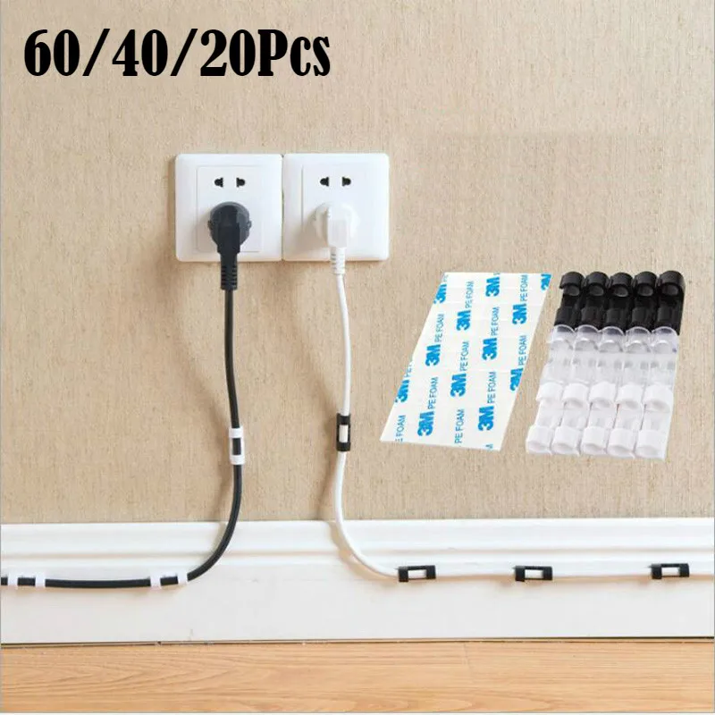 

Cable Organizer Clips Cable Management Desktop & Workstation ABS Wire Manager Cord Holder USB Charging Data Line Bobbin Winder