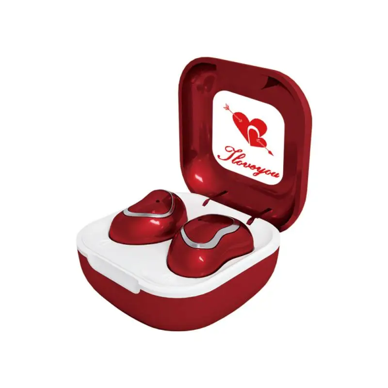 

T23 TWS Support Bluetooth Wireless Earphones Heart-shaped Headset Semi-in-ear Game Headphones With Mic Valentine's Day Present