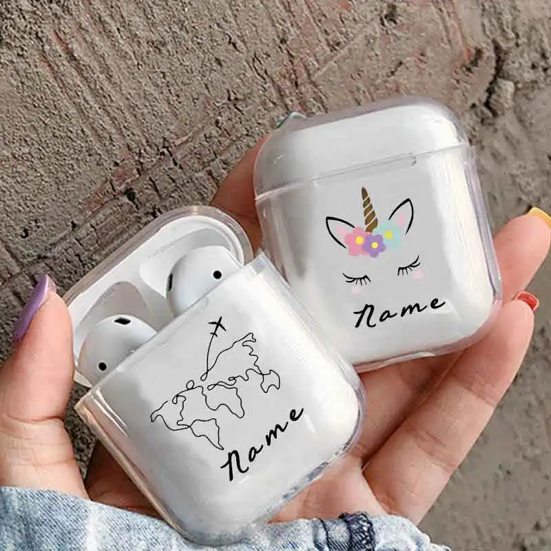 Дорожный мягкий чехол для наушников для Apple, защитный чехол для airpods, сделай сам, Заказная карта мира, прозрачный чехол для наушников, аксессуары для airpods