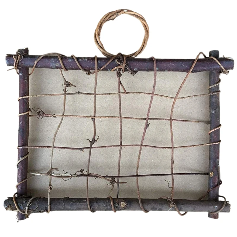 

Air Plant Frame Holder Air Plant Rattan Frame Tillandsia Holder Wood Wall Frame Home Decor(Plants Are Not Included)