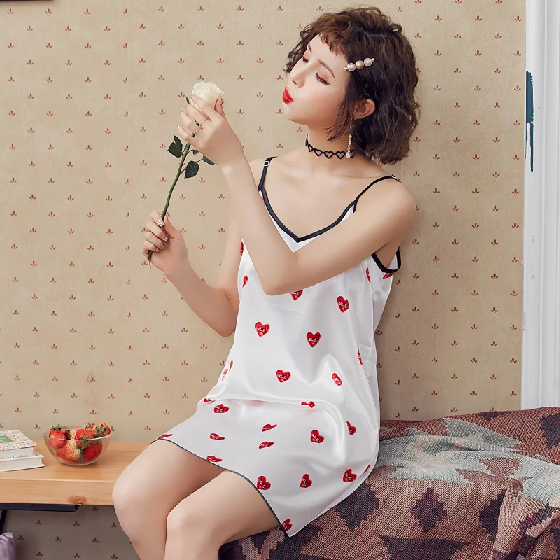 Рубашки для сна женские без рукавов Мини удобное простое женское Ночное платье