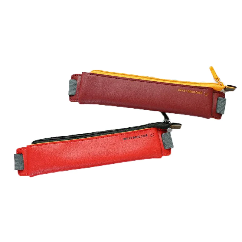 

1 шт., деловой мини PU Чехол-карандаш, Студенческая сумка для хранения, эластичная застежка на молнии, сумка для ручки, простая Высококачестве...