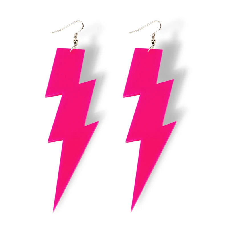 Женские акриловые висячие серьги большие неоновые цвета вечерние подвески в